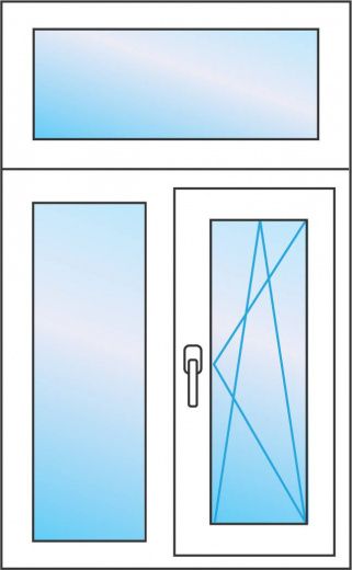 Т образное окно 130 * 180 одностворчатое. Softline 70 Века